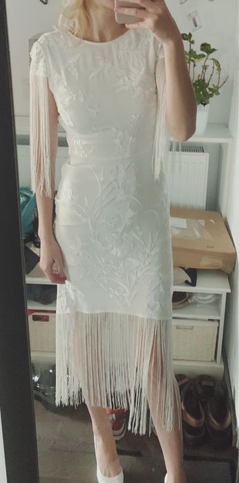 Rochie franjuri alba Asos (civila)