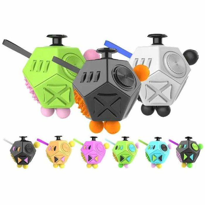 Fidget Cube 12 Sides  ABS + silikon antistress kub