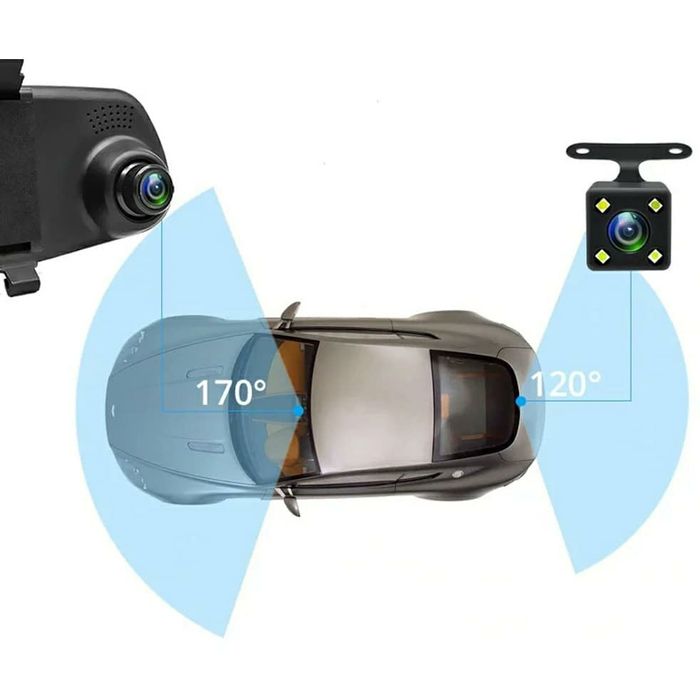 Видеорегистратор зеркало +камера заднего вида