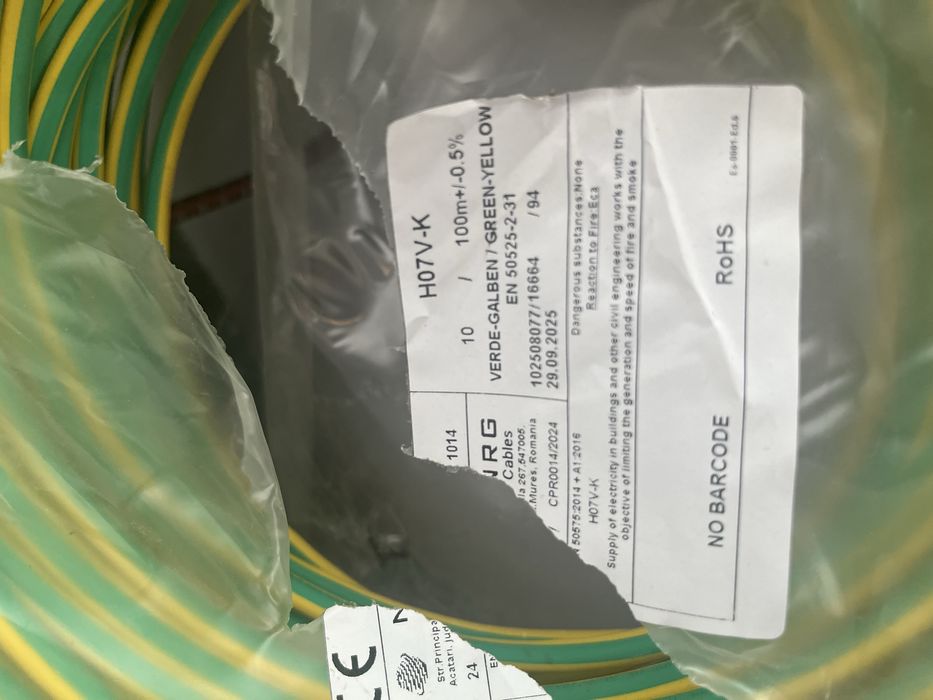 Cablu impamantare 10mm H07V-K
