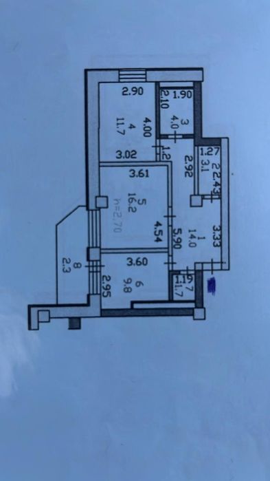 Продам 2 ком.квартиру в дсре