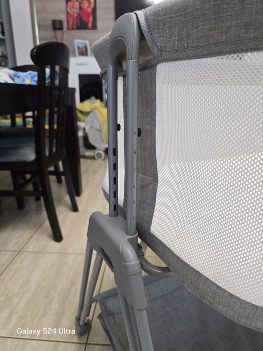 Patut co-sleeper pentru copii Lionelo Luna 2 in 1, reglabil pe 6 pozit