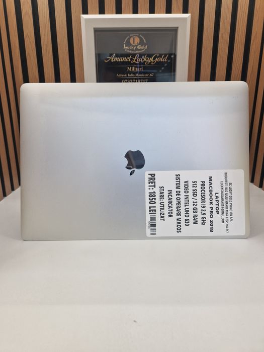 Macbook Pro 2018 i9 2.9GHz 512SSD 32GB RAM Intel UHD Graphics Garantie! #53228