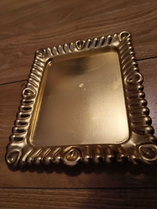 Tăviță / tava / farfurie veche aurie metal anii 1970 retro,