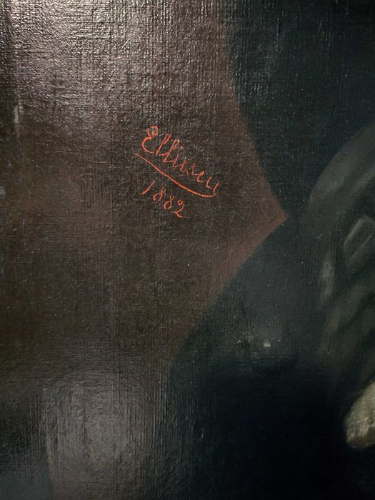 Tablou Nicolae Iliescu ( Elliescu ) 1882 ulei pe panza dimensiune mare