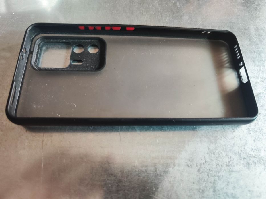Husa Xiaomi 12T Pro,  negru cu butoane rosii