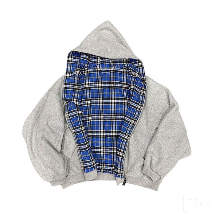 Reversible Plaid Zip-Up Hoodie