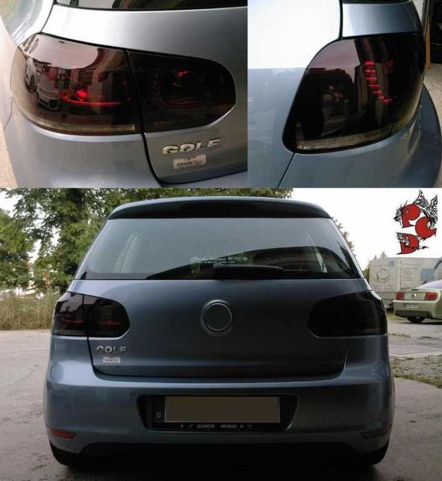 Черни ЛЕД стопове Голф 6 LED VW Golf 6 Диодни LED затъмнени тунинг R32