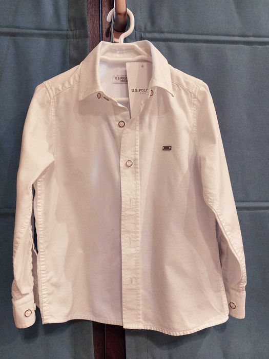 Camasa alba US Polo Assn cu eticheta, marime 110-116