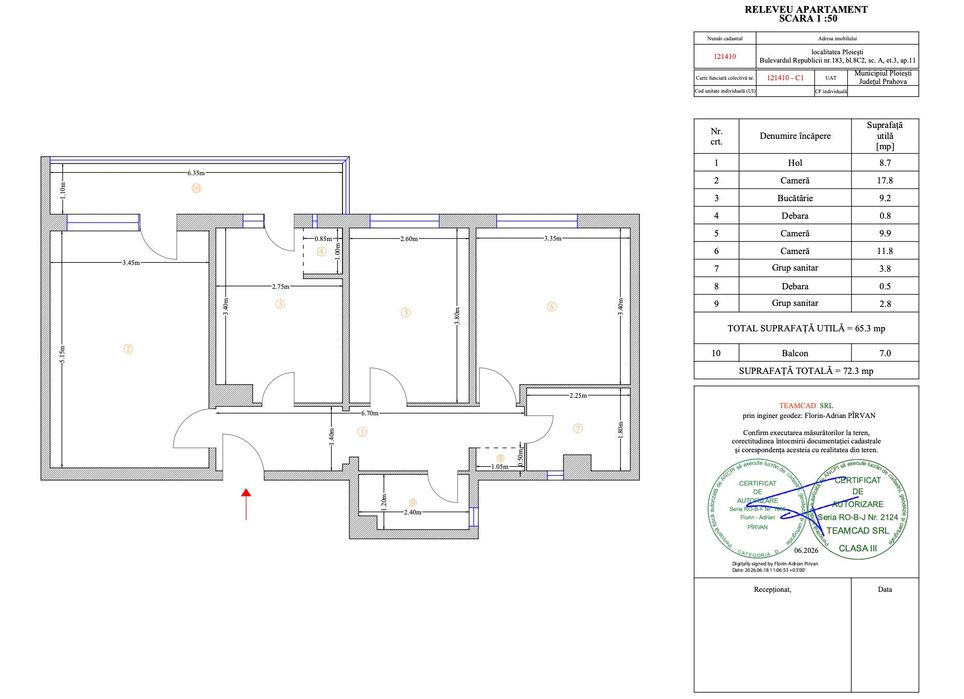 Vanzare - Apartament 3 camere - zona Bld Republicii