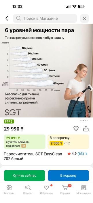Пароочиститель. SGT EasyClean 702 белый