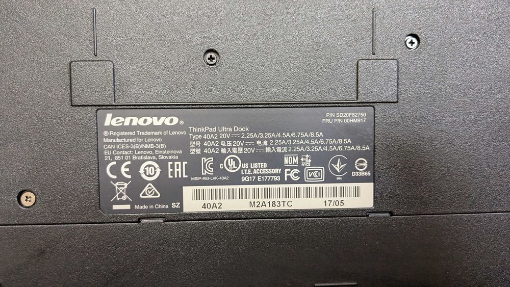 Докинг станция Lenovo ThinkPad Ultra Dock 40A1 / 40A2 + Гаранция
