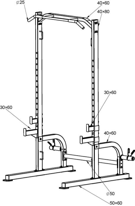 Силова Стойка Amila Half Rack 350, Стойка за Клек, Поставка