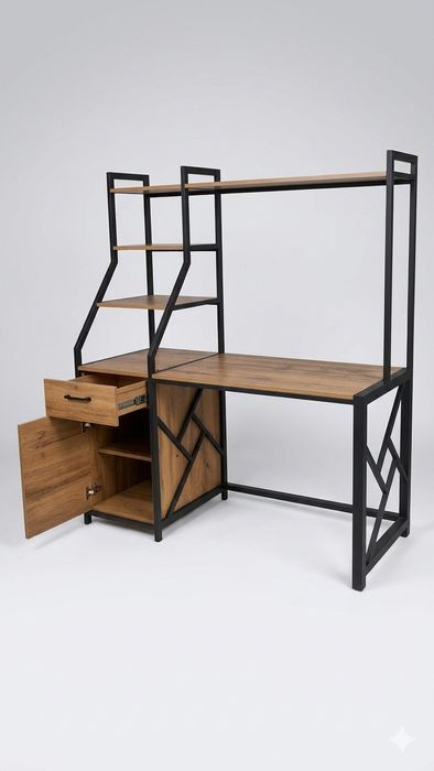 Комптерный стол с тумбой. Kompyuter stoli loft