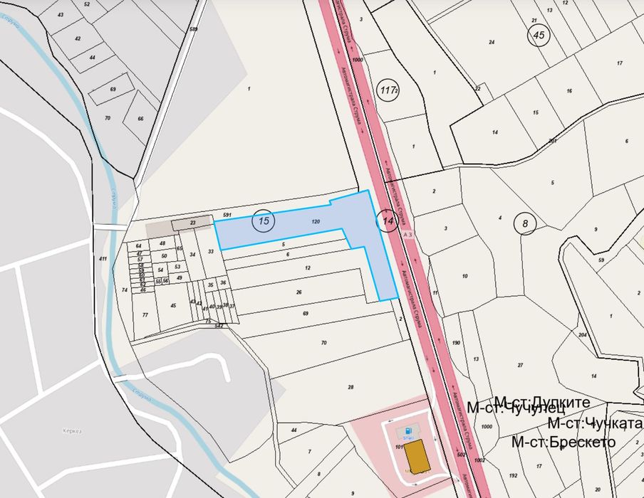 Парцел под наем | Лице към АМ „СТРУМА“ |  ТОК + ВОДА