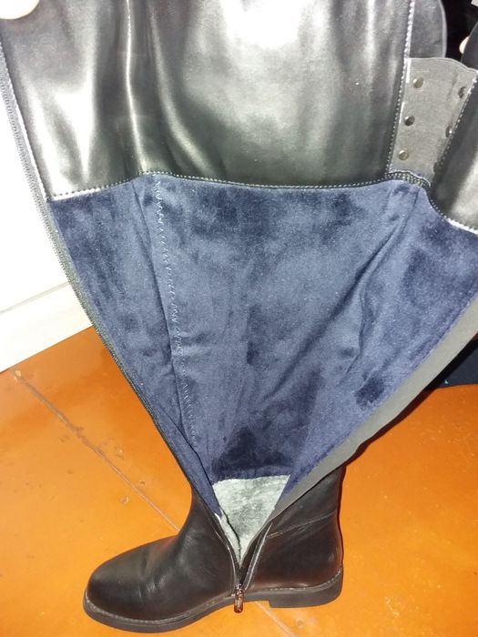 Сапоги евро зима Ботфорды кожа 38 размер