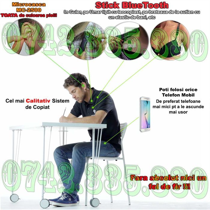 Casca Copiat japoneza cu STICK bluetooth sisteme casti de copiat