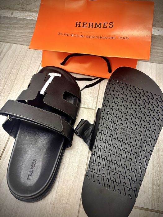 Papuci Hermes Albi/negru