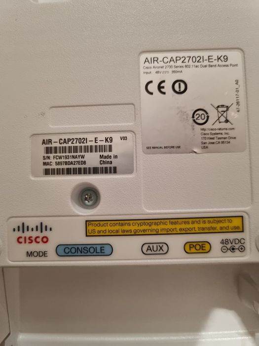Точка доступа Cisco Air-Cap 27021-E-K9.