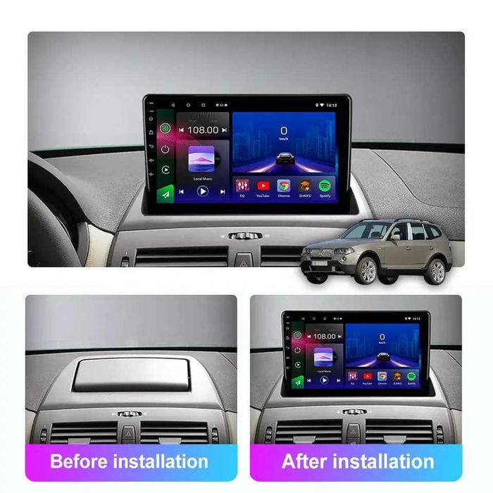 Мултимедия Двоен дин за BMW X3 E83 Андроид навигация плеър с Android X