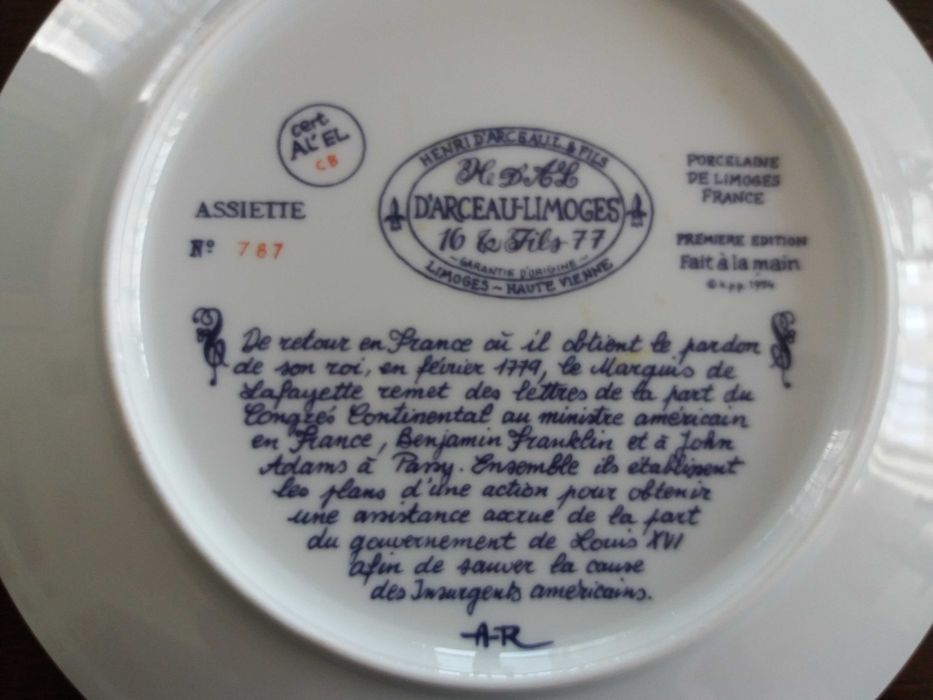 Unic Serviciu masa 6 farfurii portelan Limoges, PIESA COLECTIE