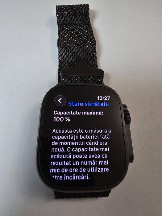 Apple Watch Ultra 2 Black Satin-Titanium Milanese Loop-Baterie 100%