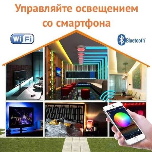 Умный WIFI RGB LED контроллер c РАДИО пультом, Яндекс Алиса