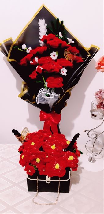 Buchete sarma plușată lucrate manual!