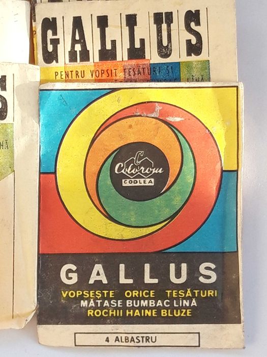 25 Vopsele textile Gallus anii 1970 + vopsele englezesti Dylon