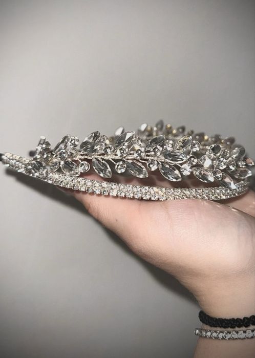 Coronita mireasa/eveniment, eleganta, dubla cu pietre/strasuri