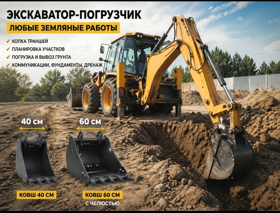 Услуги экскаватора-погрузчика Караганда
Услуги экскават