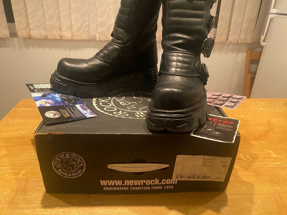 New Rock boots ghete cizme moto biker piele opium militar reactor