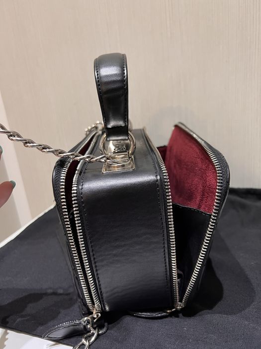 Geanta Chanel, neagra, piele ecologica 20x15 cm