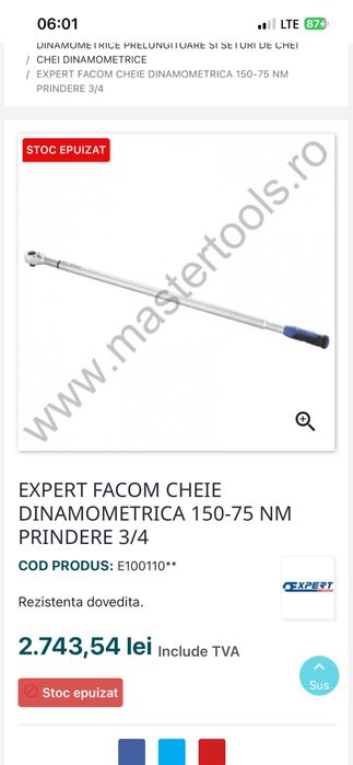 Cheie Dinamometrica 150-75nm
