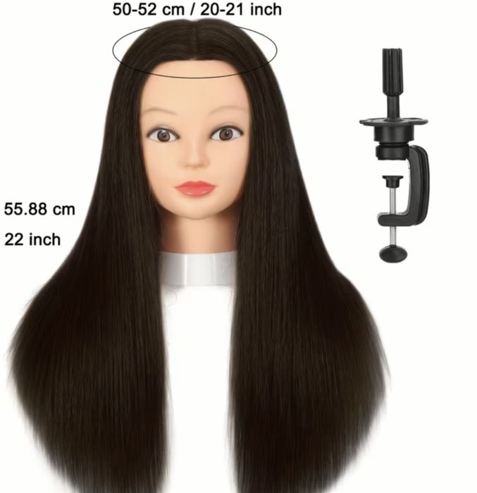 Тренировъчна глава с естествена коса