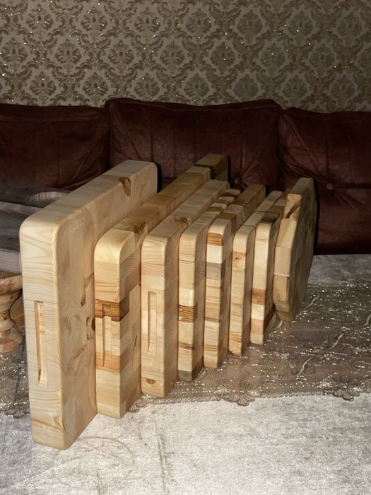 Торцевая разделочная доска ручной работы из массива