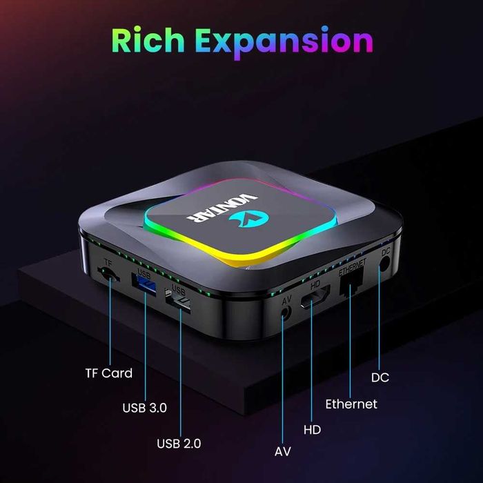 TV Box 4K Vontar R3 Android 13, Quad Core, 4 GB RAM, 32 GB, Wifi 6