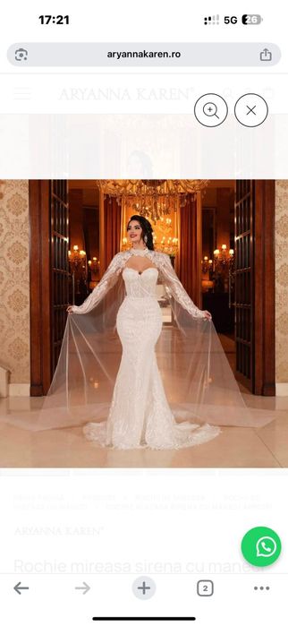 Rochie de mireasa sirena - Aryanna Karen