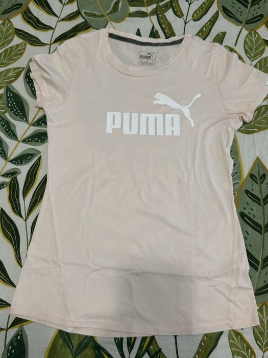 Tricou PUMA damă roz pudrat, mărimea S (36), ușor transparent