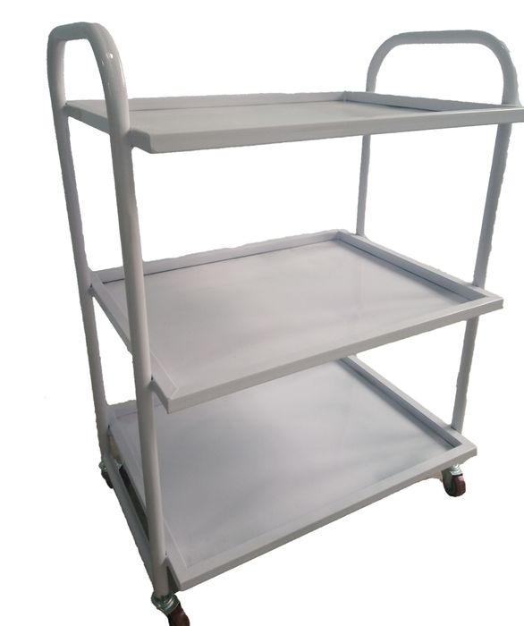 Стол медицинский инструментальный (металлический процедурный 3 полках)