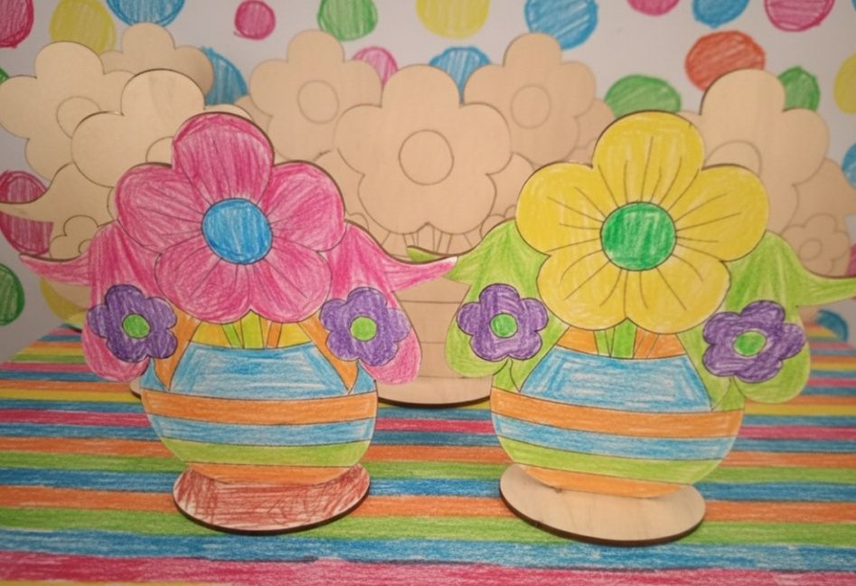 Подставки деревянные на 8марта для детского творчества