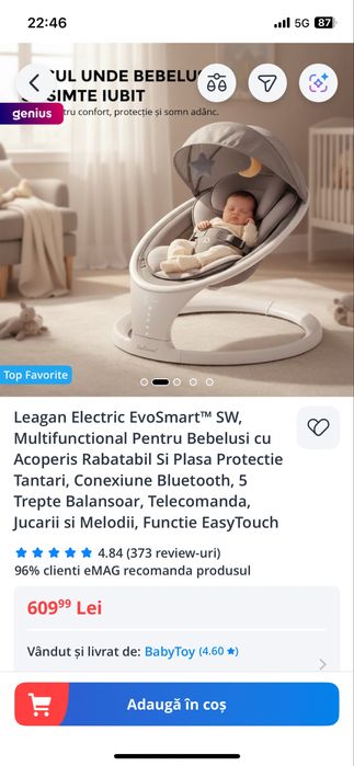 Vand leagan electric (folosit dar in stare impecabila )