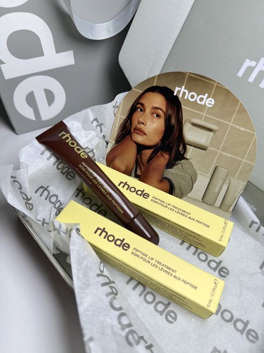 rhode x Justin Bieber / The Biebers Caramelized Banana Lip Gloss гланц, Eye Patches пачове, Spotwear за пъпки, оригинален лимитиран сет или поотделно