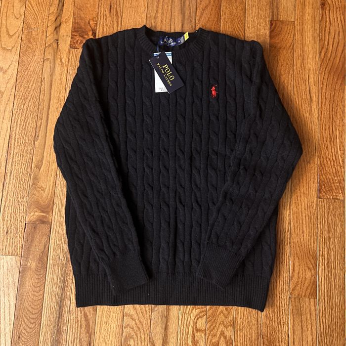 Polo Ralph Lauren Cable Knit Sweater Black