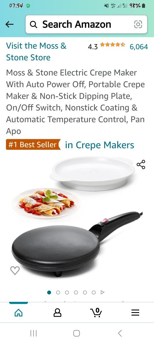  Moss & Stone Electric Crepe Maker With Auto Power Off