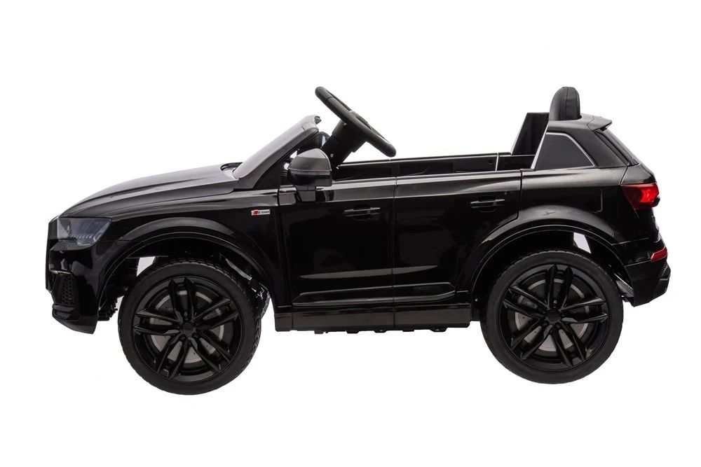 Audi q7 12v – детска акумулаторна кола, черна, eva гуми