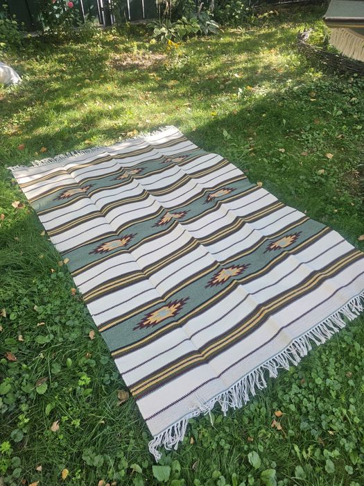 Covor tradițional Bucovina, lână, lucrat manual, nou – 200×135 cm