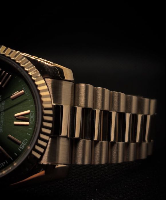 Seiko MOD Auto. Date-Just Roman Green Rose Gold Presidential 36/39mm