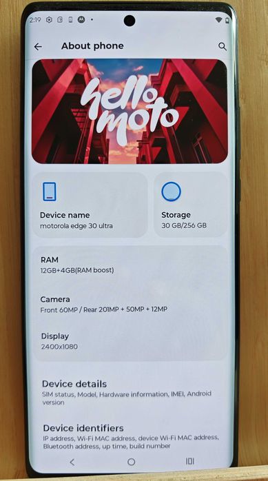 Vând telefon Motorola Edge 30 Ultra