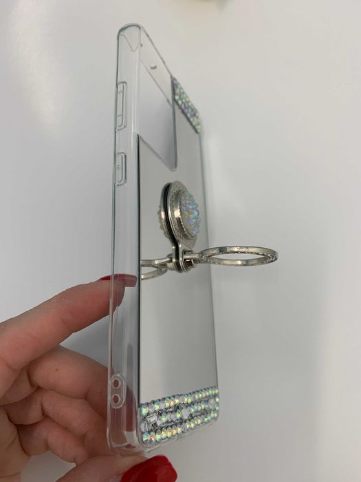 Husa oglinda, pietricele, inel Samsung Galaxy S21 Plus, S21 Ultra 5G